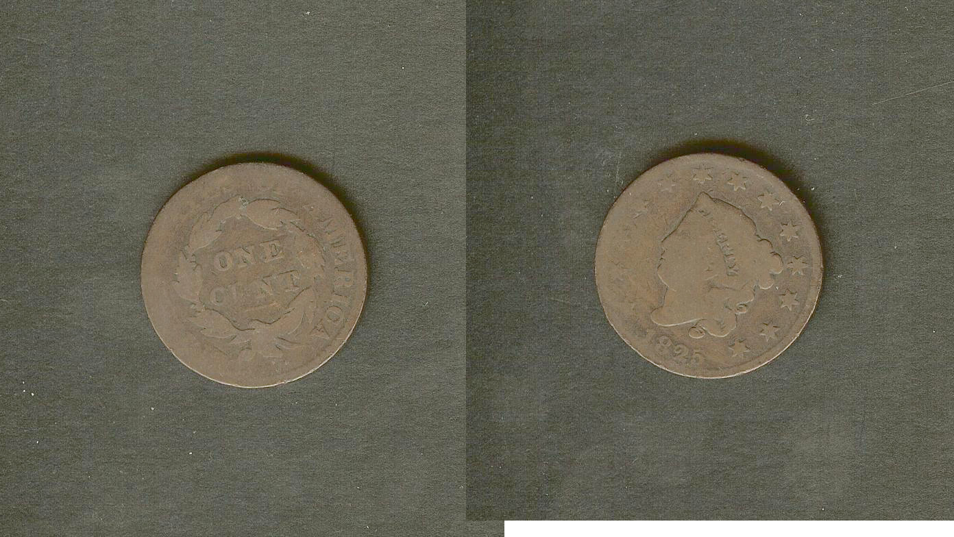 USA 1 cent matron head 1825 VG/G